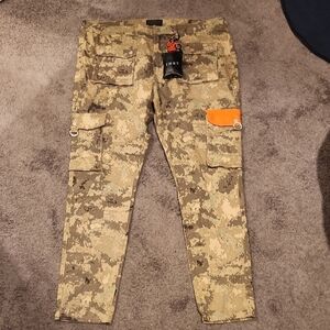 THRT Camouflage Cargo Pants with Orange Accent